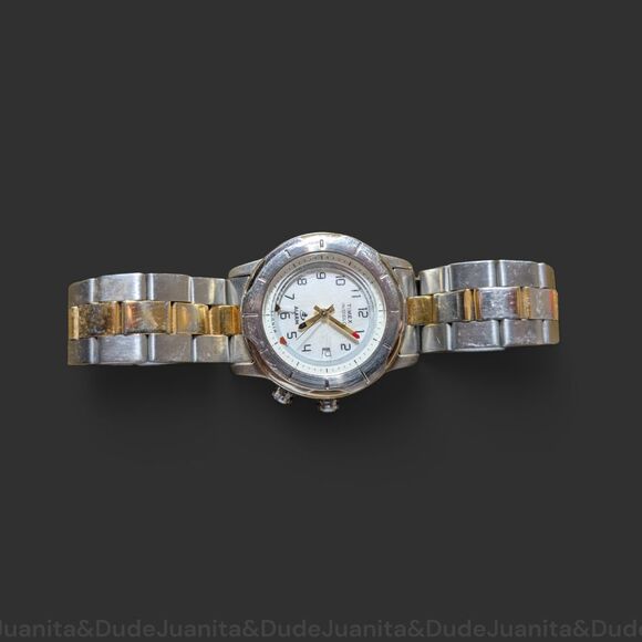 Timex Other - Timex Indiglo Men_s Alarm Date Two-Tone Stainless‎ Steel Watch Vintage UNTESTED
